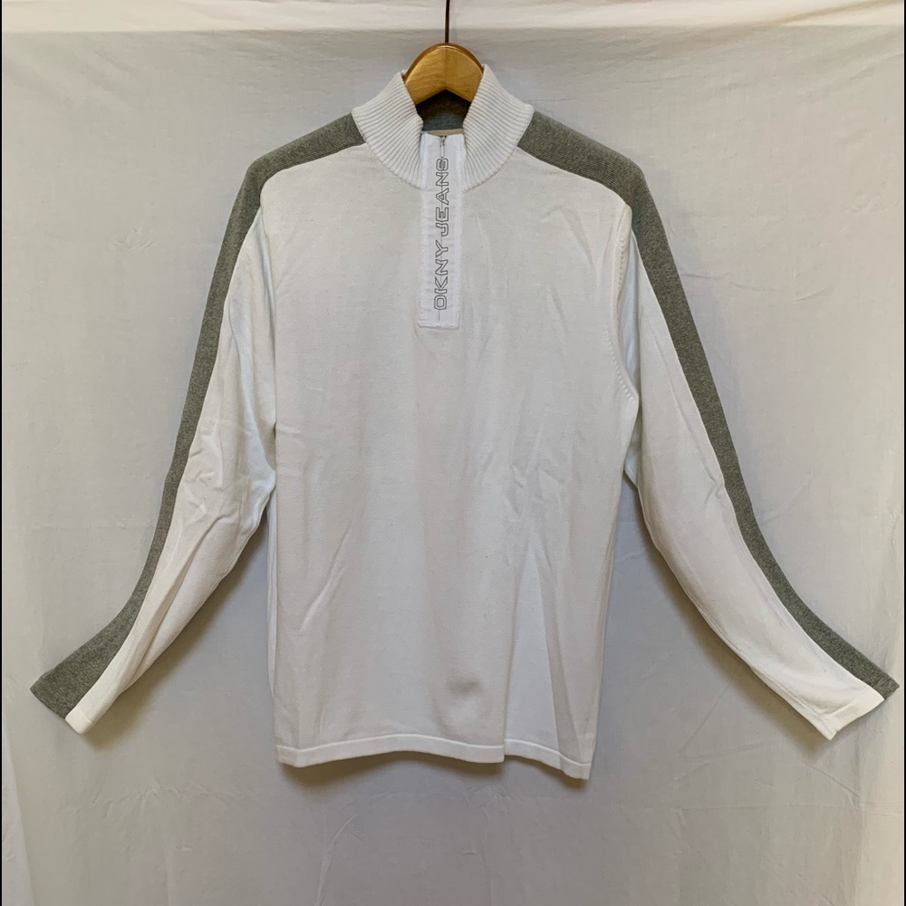 DKNY Jeans Cotton Sweater White Large